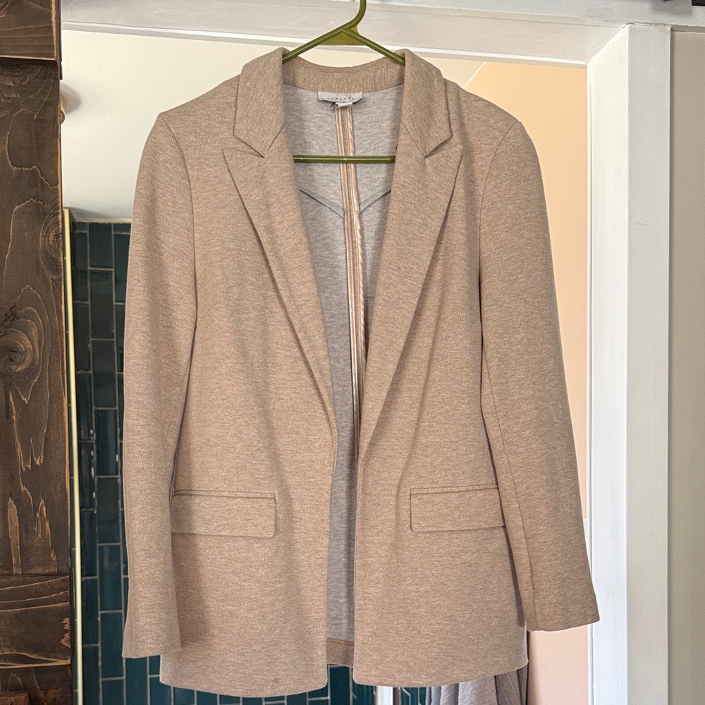 Topshop Beige Open-Front Blazer